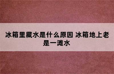 冰箱里藏水是什么原因 冰箱地上老是一滩水